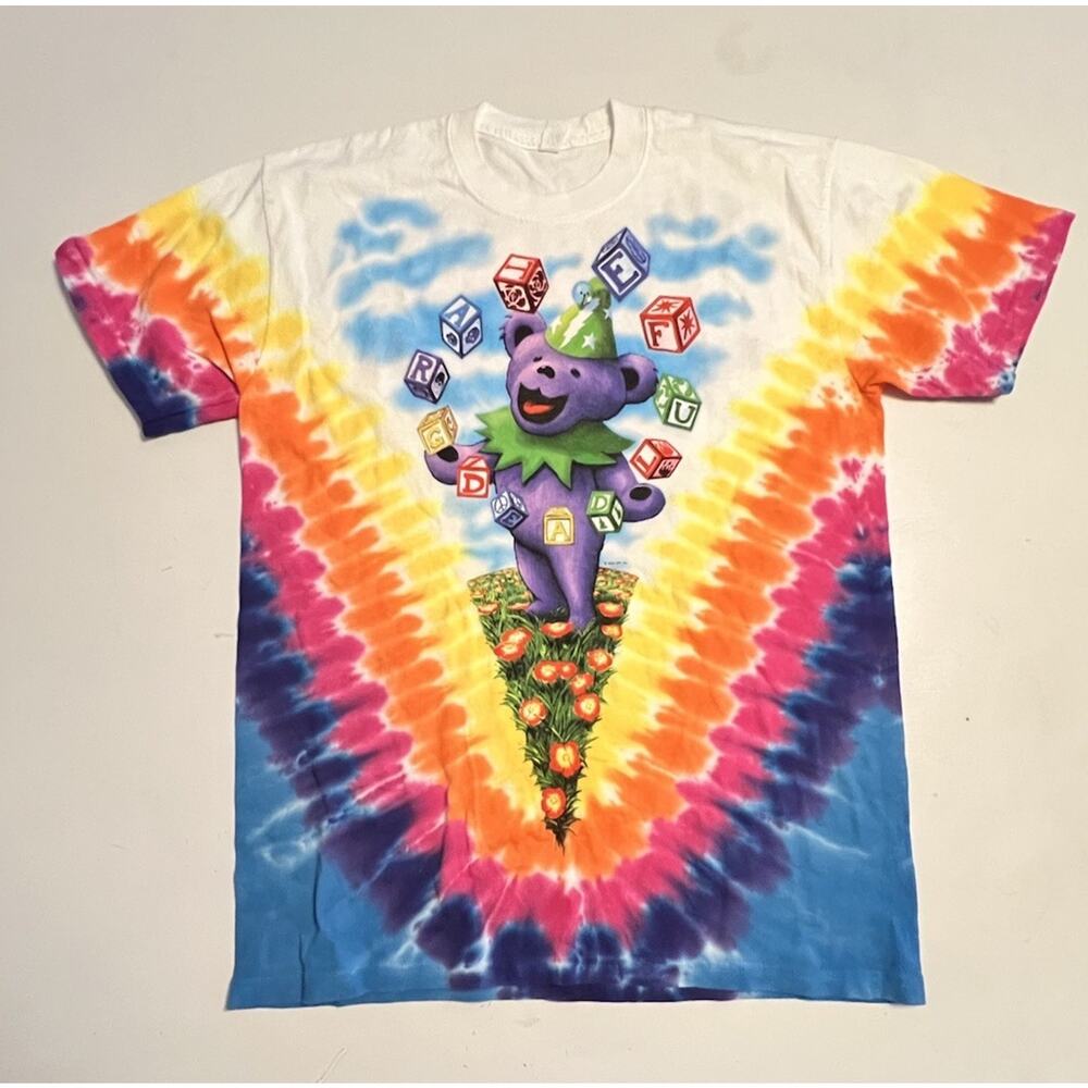 Grateful Dead Juggling Bear T-Shirt Liquid Blue Tie Dye Spring Tour Size Medium